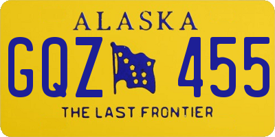 AK license plate GQZ455