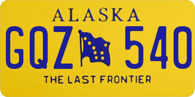 AK license plate GQZ540