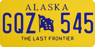 AK license plate GQZ545