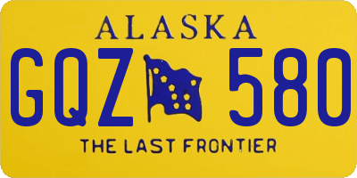 AK license plate GQZ580