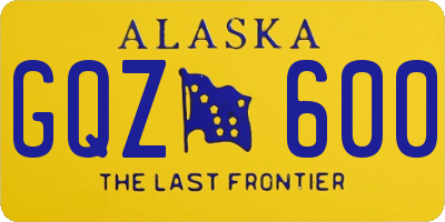 AK license plate GQZ600