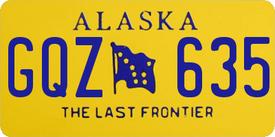 AK license plate GQZ635