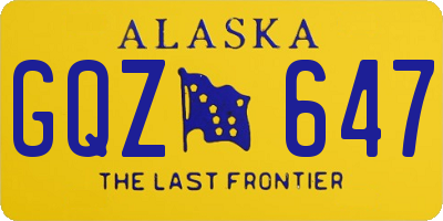 AK license plate GQZ647