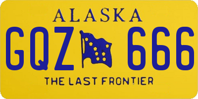 AK license plate GQZ666