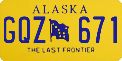 AK license plate GQZ671