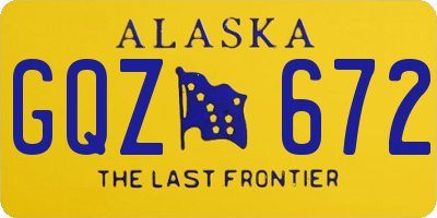 AK license plate GQZ672