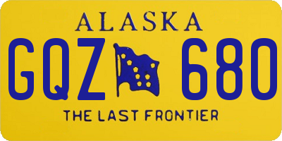 AK license plate GQZ680