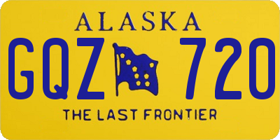 AK license plate GQZ720