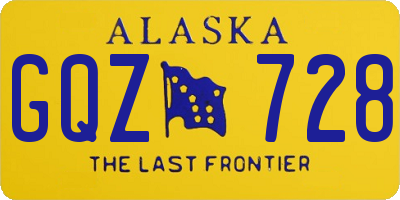 AK license plate GQZ728