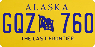 AK license plate GQZ760