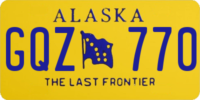 AK license plate GQZ770