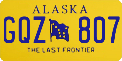AK license plate GQZ807
