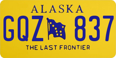 AK license plate GQZ837