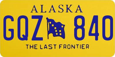 AK license plate GQZ840