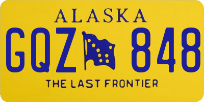 AK license plate GQZ848