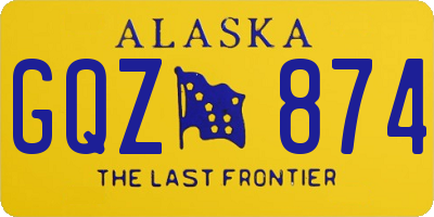 AK license plate GQZ874