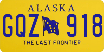 AK license plate GQZ918