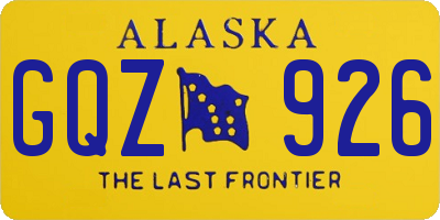 AK license plate GQZ926
