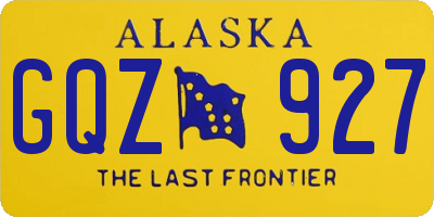 AK license plate GQZ927