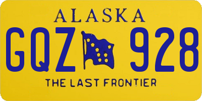 AK license plate GQZ928