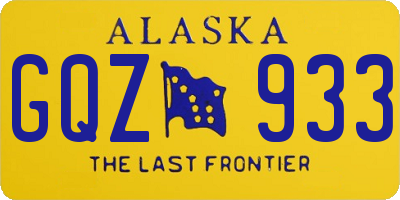 AK license plate GQZ933