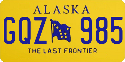 AK license plate GQZ985