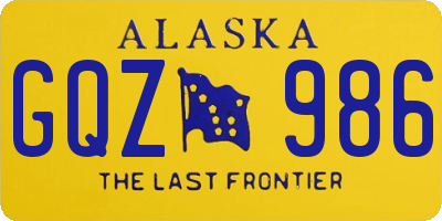 AK license plate GQZ986