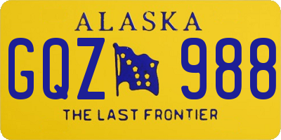 AK license plate GQZ988