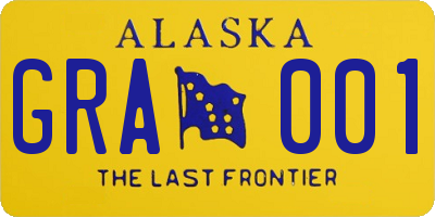 AK license plate GRA001