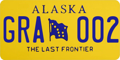 AK license plate GRA002