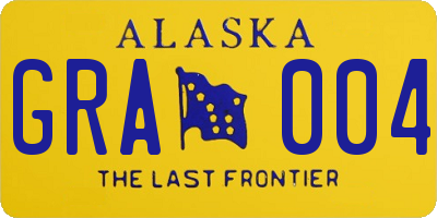 AK license plate GRA004