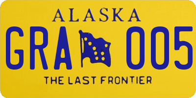 AK license plate GRA005