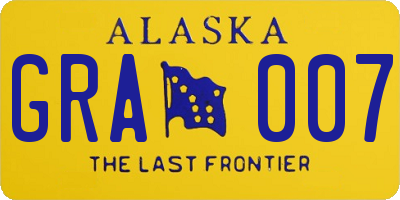 AK license plate GRA007