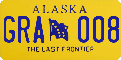 AK license plate GRA008