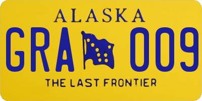 AK license plate GRA009