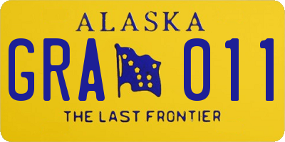AK license plate GRA011