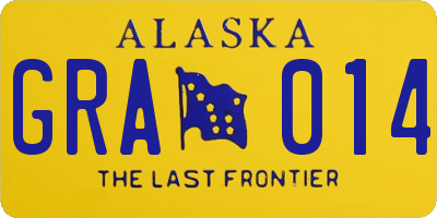 AK license plate GRA014