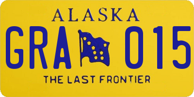 AK license plate GRA015