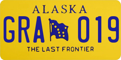 AK license plate GRA019