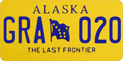 AK license plate GRA020