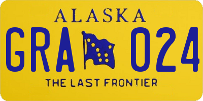 AK license plate GRA024