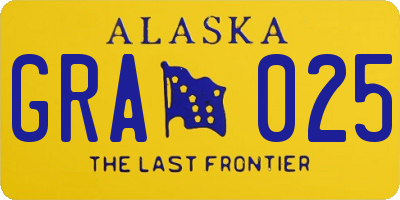 AK license plate GRA025