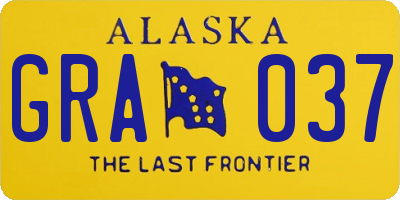 AK license plate GRA037