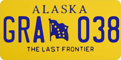 AK license plate GRA038