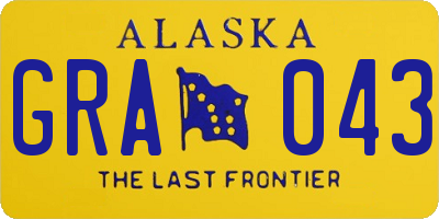 AK license plate GRA043
