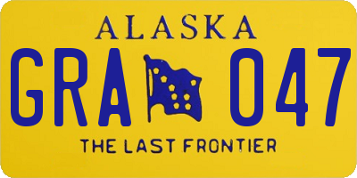 AK license plate GRA047