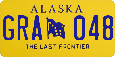 AK license plate GRA048