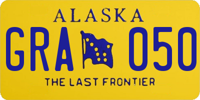 AK license plate GRA050