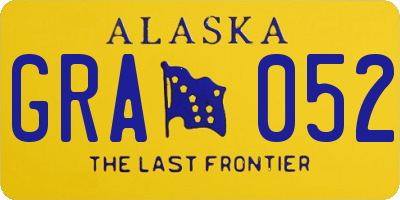 AK license plate GRA052