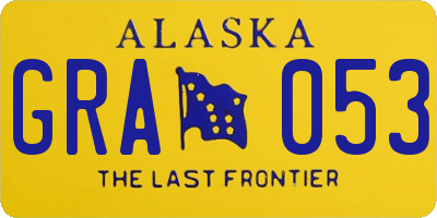 AK license plate GRA053
